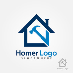 Home Construction Logo Design Template. House Building Store Logo Template