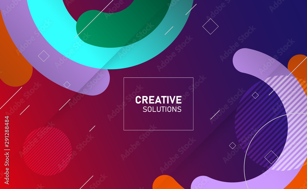 Aufkleber colorful geometric background. gradient background bright colors and dynamic shape compositions . ve