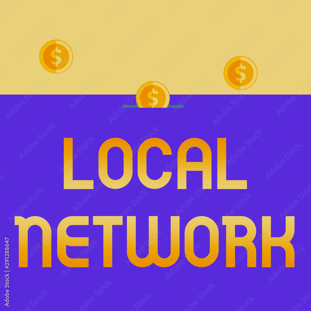 Poster handwriting text local network. conceptual photo intranet lan radio waves dsl boradband switch conne