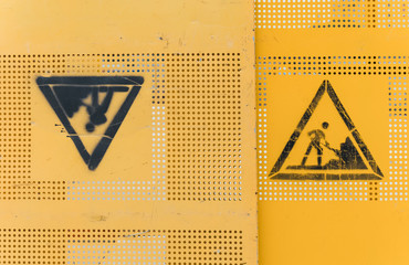 yellow color metal construction wall details view