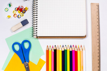 Naklejka premium School education objects isolated no people concept