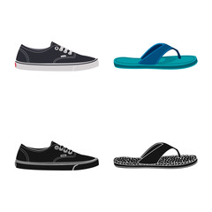 Isolated object of shoe and footwear sign. Set of shoe and foot stock vector illustration.