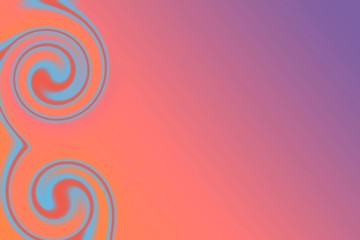 circles and waves in blue and orange on a blue to orange gradient background