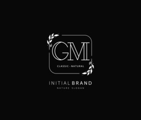 G M GM Beauty vector initial logo, handwriting logo of initial signature, wedding, fashion, jewerly, boutique, floral and botanical with creative template for any company or business.