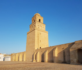 The Great Mosque in the Tunisian town Kairouan or Kairwan