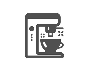 Tea machine sign. Coffee maker icon. Hotel service symbol. Classic flat style. Simple coffee maker icon. Vector