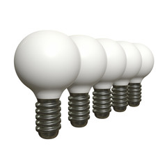 Lamp bulb. Business idea. 3d render illustration isolated on white background.