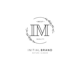 I M IM Beauty vector initial logo, handwriting logo of initial signature, wedding, fashion, jewerly, boutique, floral and botanical with creative template for any company or business.