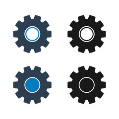 Settings, Gear Icon Set. Flat style vector EPS.