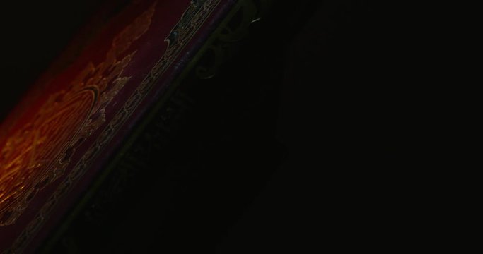 Holy Quran Cover on Book Rest with Prayer Beads