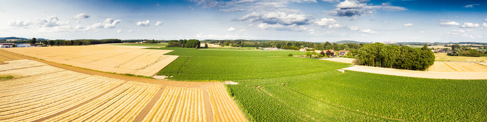 Aerial View Cultivated Agricultural Field