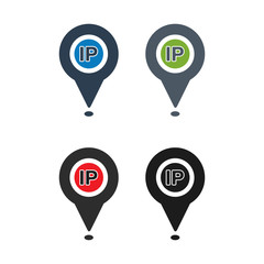 IP Address Icon Set. Flat style vector EPS.