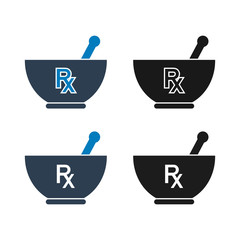 Mortar and pestle icon. Flat style vector EPS. - obrazy, fototapety, plakaty