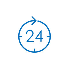 24 hours service icon Logo illustration. vector Icons Set Outline. Simple Modern graphic flat design design concepts. 