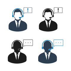 Customer Service Icon set. Flat style vector EPS.