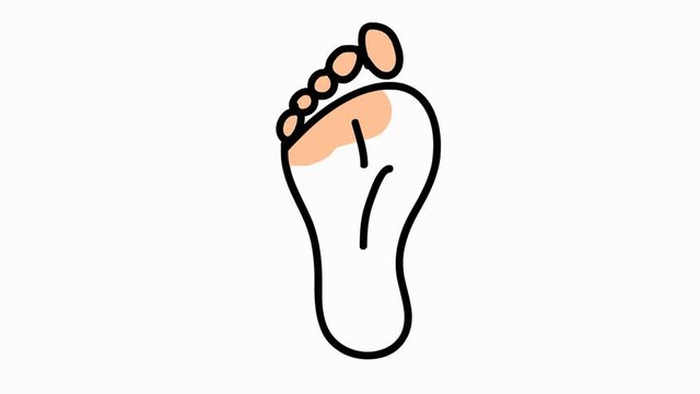 foot hand drawn illustration animation sketch with transparent background