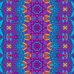 Abstract festive colorful floral vector ethnic tribal pattern