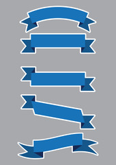 Fototapeta premium set of blue ribbon banner icon