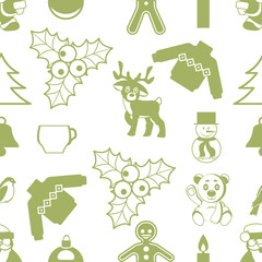 Seamless Merry Christmas and Happy New Year background vector image 13