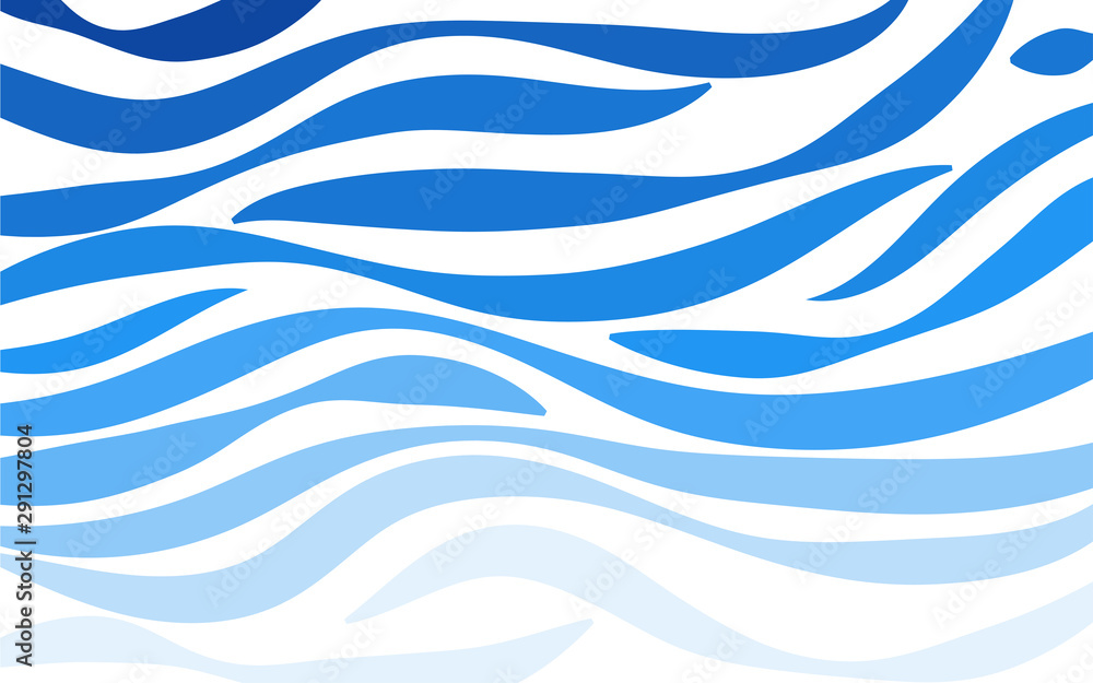 Wall mural sea wave layer concept design blue color vector abstract background