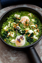 green omelette shakshuka