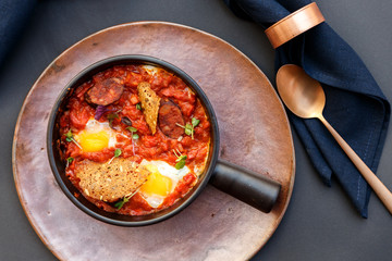 red omelette shakshuka traditional breakfast