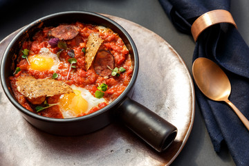 red omelette shakshuka traditional breakfast