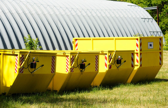 Radioactive Waste Storage Vessels Set On A Ground