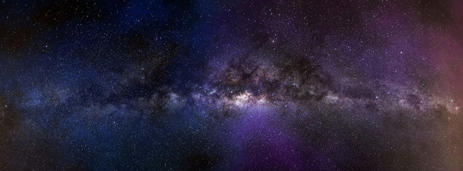 Milky way galaxy panorama - obrazy, fototapety, plakaty