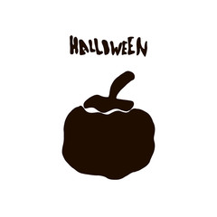 Halloween silhouette character of pumpkin for celebration,  cards template and halloween party decoration.