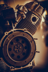 Motorcycle opened engine