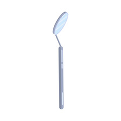 Dental inspection mirror flat icon. Mirror dental equipment.