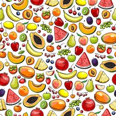 background with different fruits