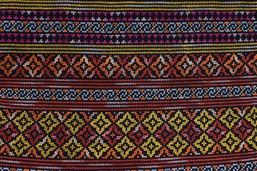 Woven fabrics of Nan Province close-up