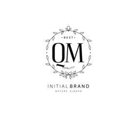 Q M QM Beauty vector initial logo, handwriting logo of initial signature, wedding, fashion, jewerly, boutique, floral and botanical with creative template for any company or business.
