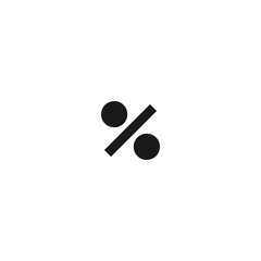 black percent icon isolated on white. Sales sign. Percentage, share flat icon.