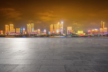Empty Floors and Urban Skyline in Qingdao, China