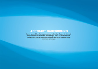 Abstract soft blue lines & curves background frame. Vector. 