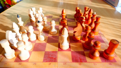 playing chess at home