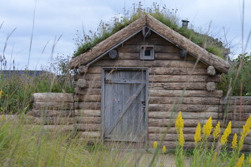 Log cabin in the prairie