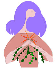 Girl Holds Fresh Carrot Bunch