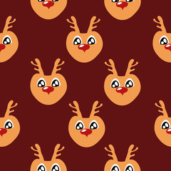 Deer pattern. New Year's and Christmas. Design of cards, clothes, posters.