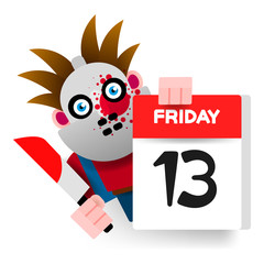 Friday 13, Great Design For Any Purposes. Black Friday Vector. Halloween Design. Vector