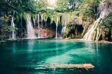 Waterfalls at Plitvice National Park, Croatia. 