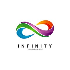Infinity symbol limitless logo design vector template