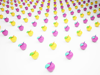 Pommes couleur 3D pl_fond clair_02