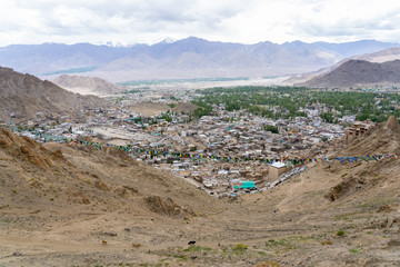 Panoramic view of Lamayuru monastery in Ladakh, India. Lamayuru is a Tibetan Buddhist monastery...