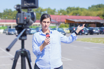 portrait of a woman reporter