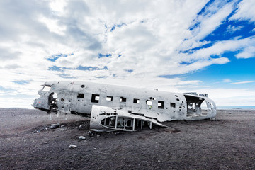 Wreck of a US military plane crashed on the black beach in Iceland near Vik in 1973. The crew survived.