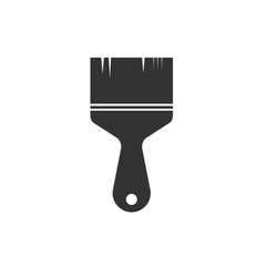 Paint brush Icon black flat style design. Vector graphic illustration.